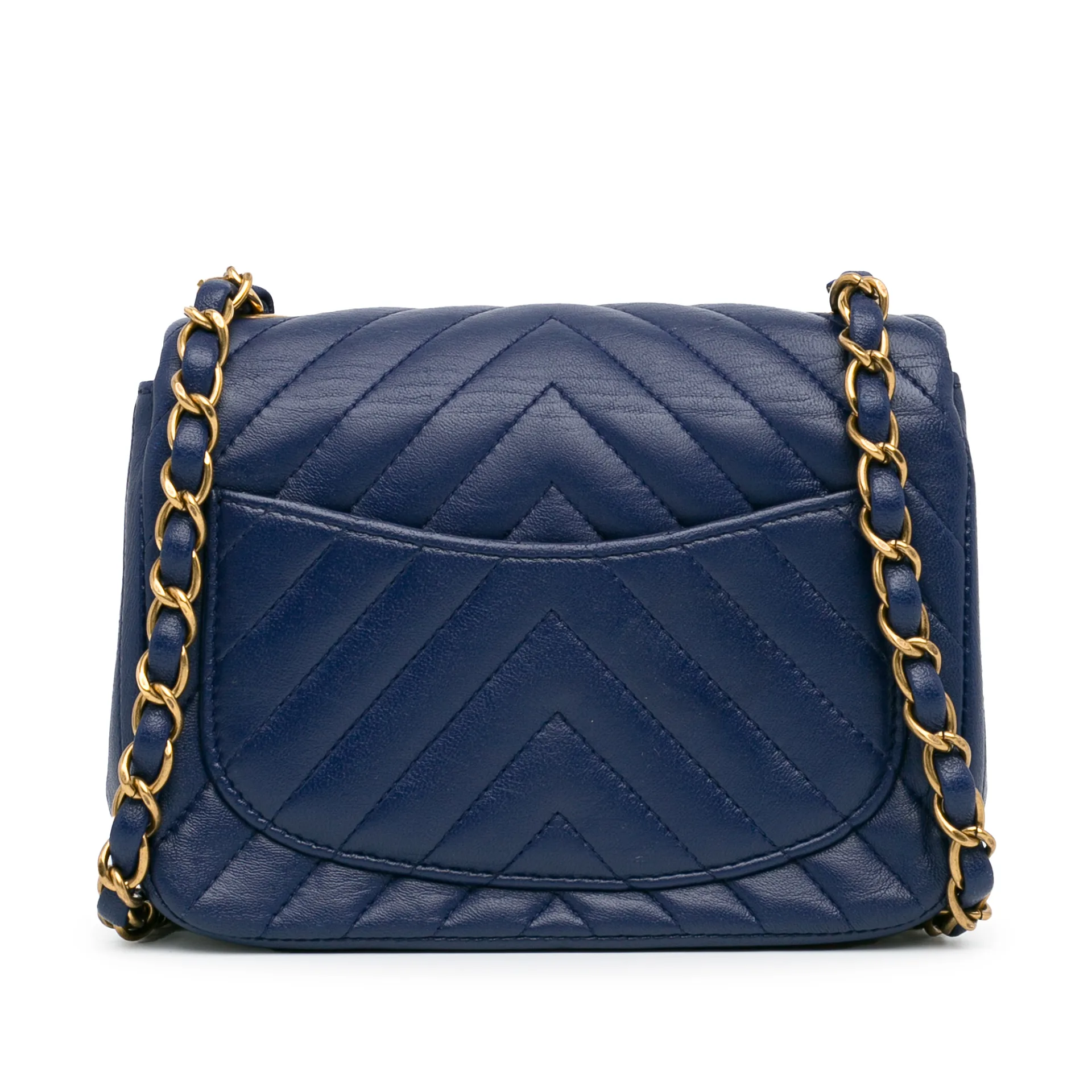 Chanel Mini Square Classic Chevron Lambskin Single Flap