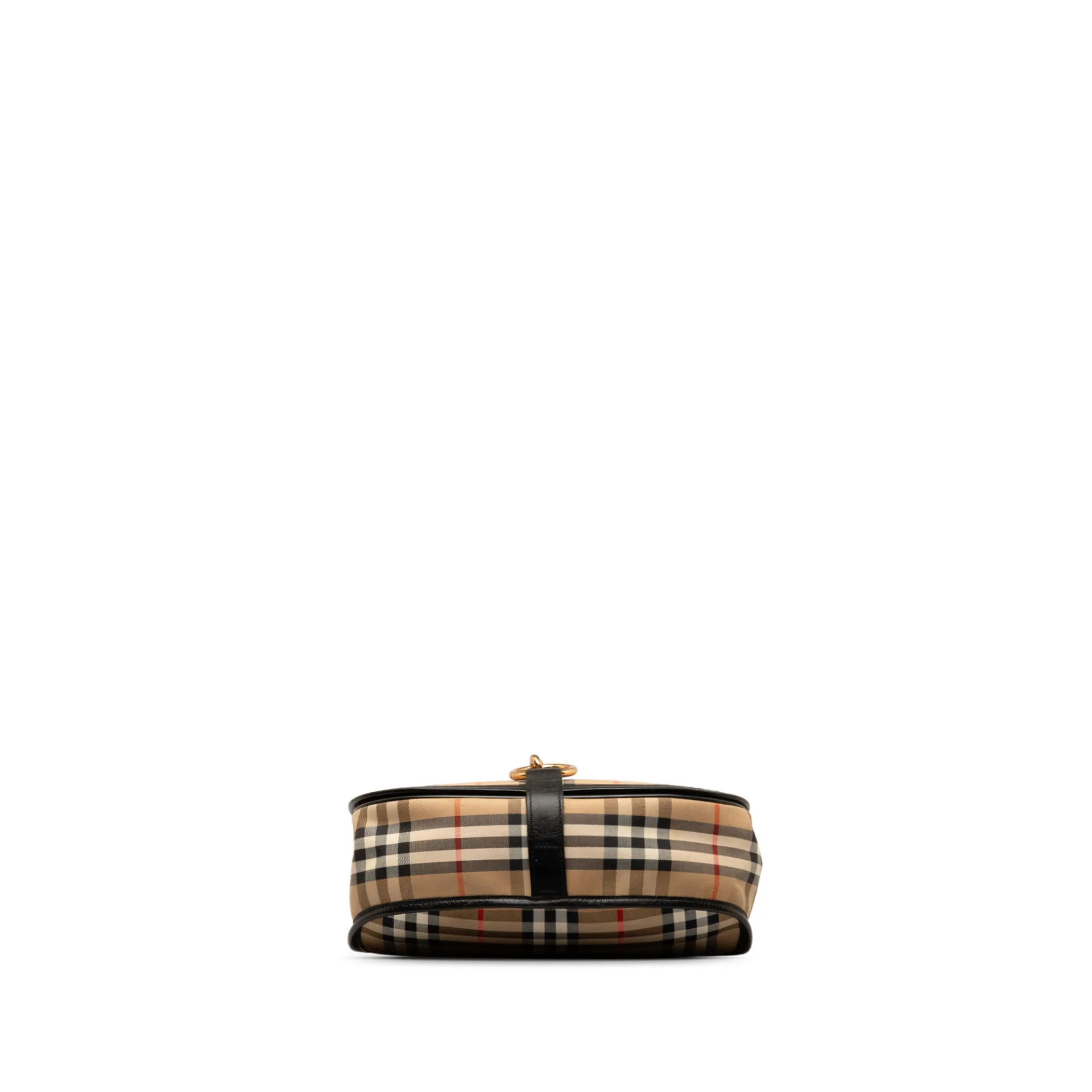 Burberry Haymarket Check Halfmoon Flap Crossbody