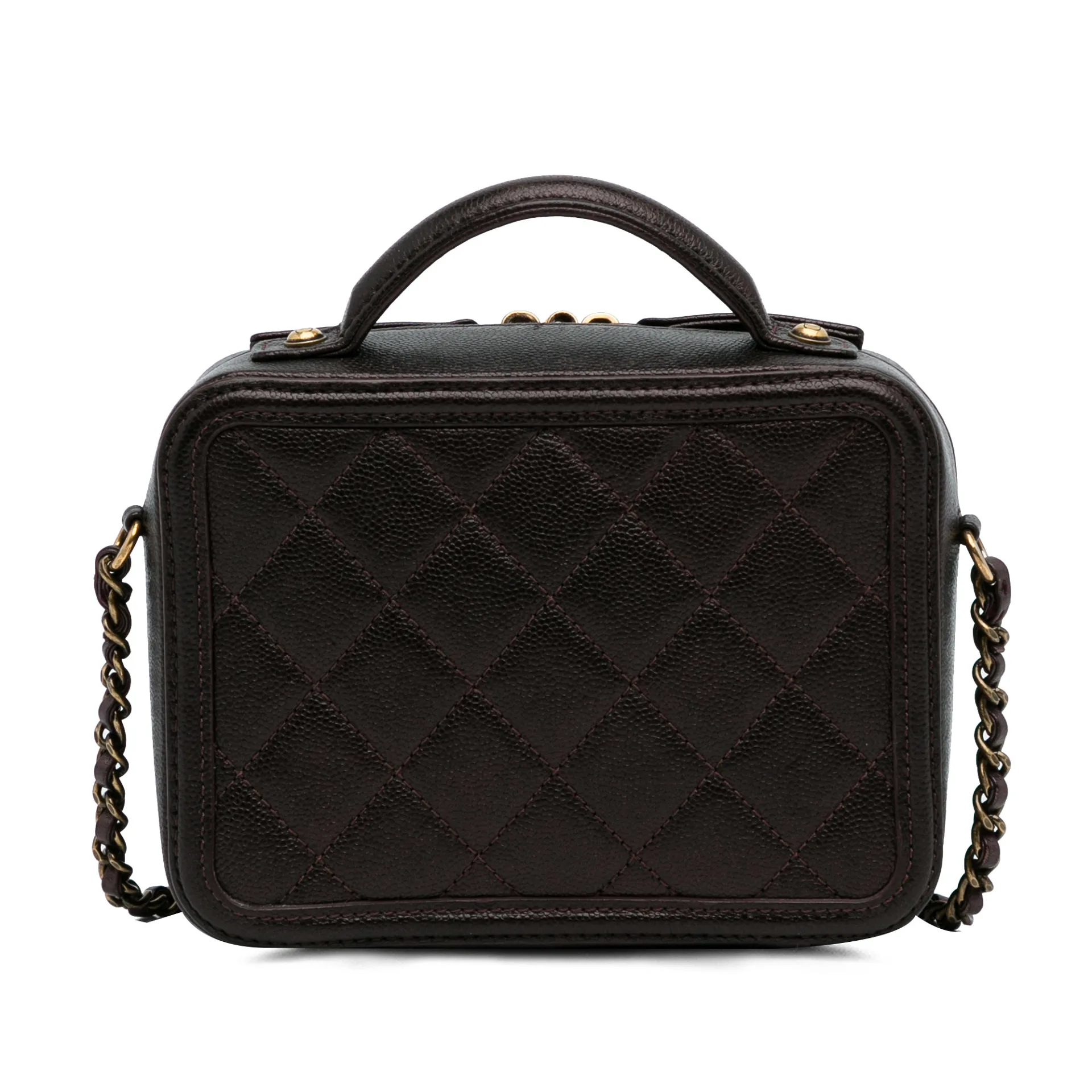 Chanel Small Caviar Filigree Vanity Case