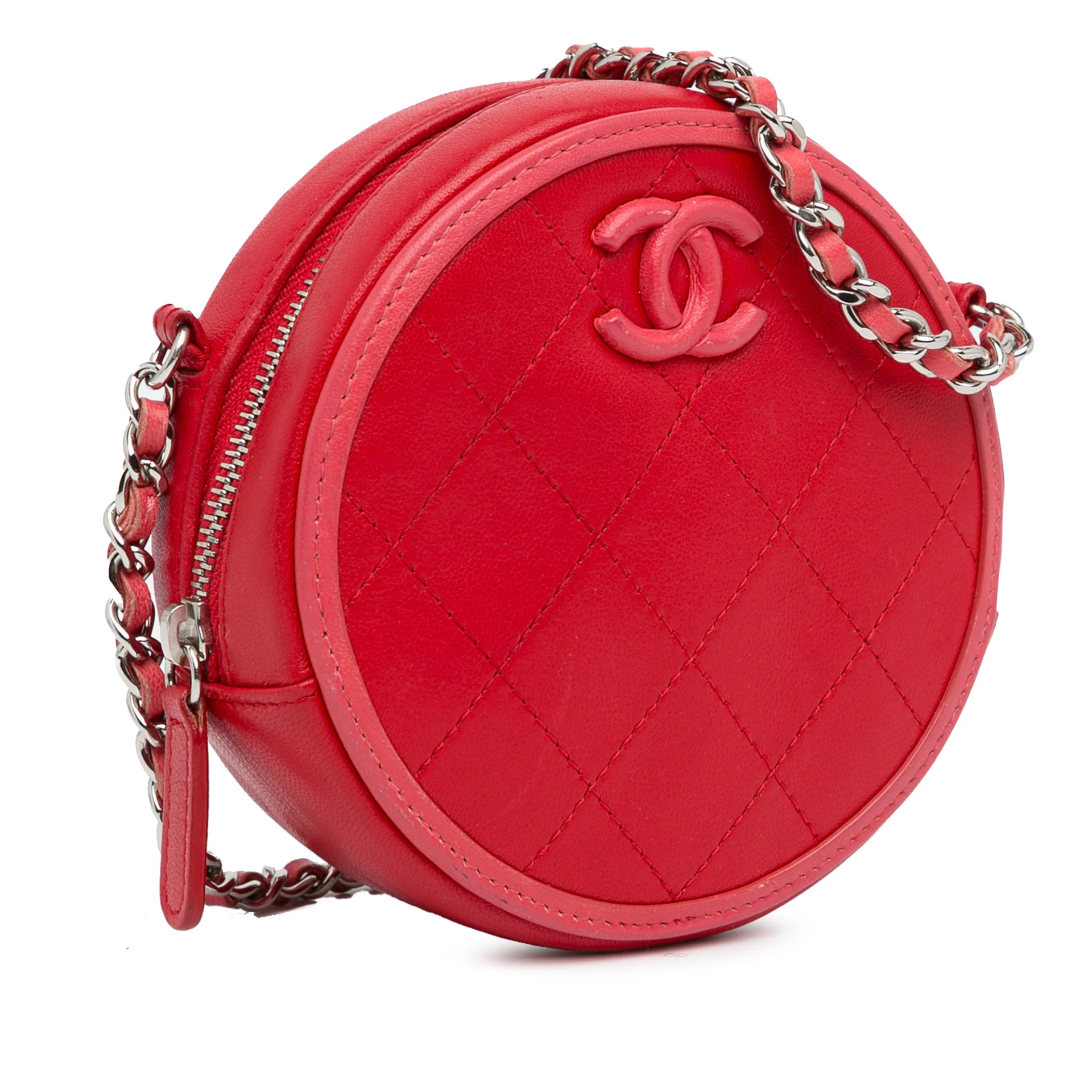 Chanel Lambskin Color Pop Cc Round Crossbody