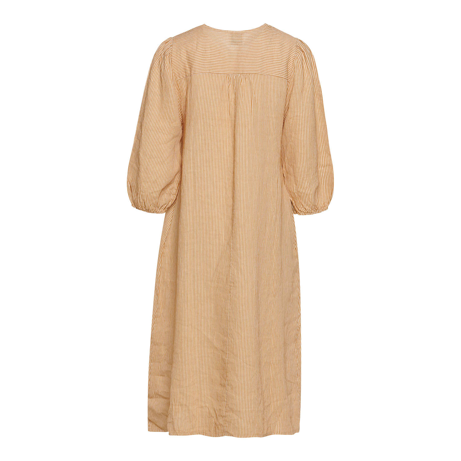 Ella, Dress Striped, Linen - New Camel Stripe