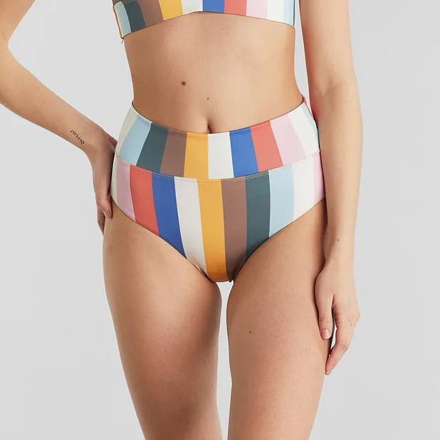 Bikini Pants Slite Stripes Multi Color