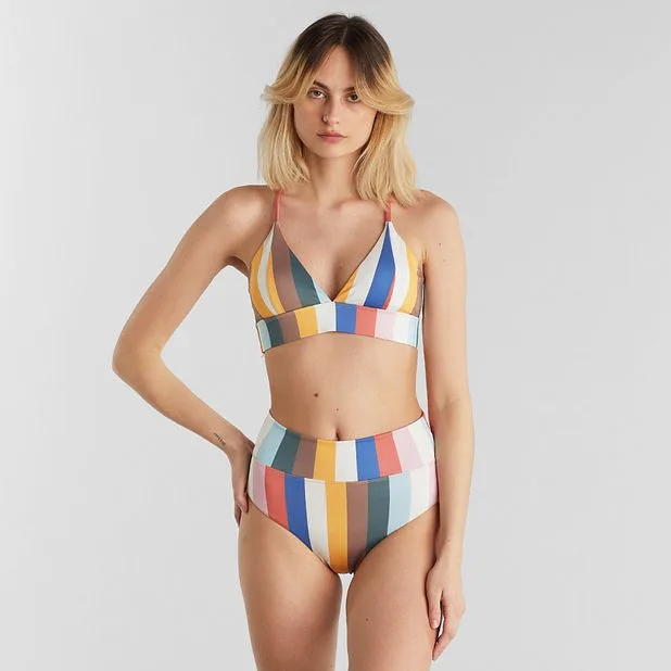 Bikini Pants Slite Stripes Multi Color