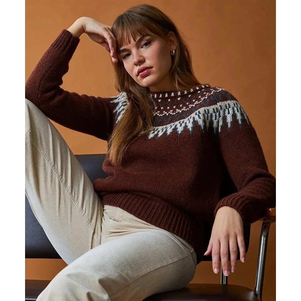 Mönsterstickad Jumper - Veda Brown