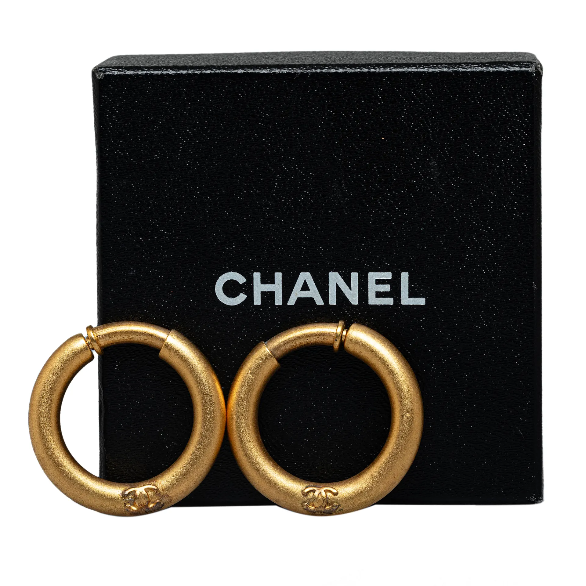 Chanel Cc Hoop Earrings