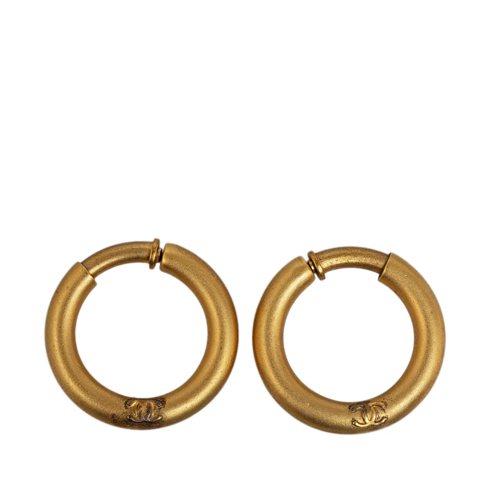 Chanel Cc Hoop Earrings