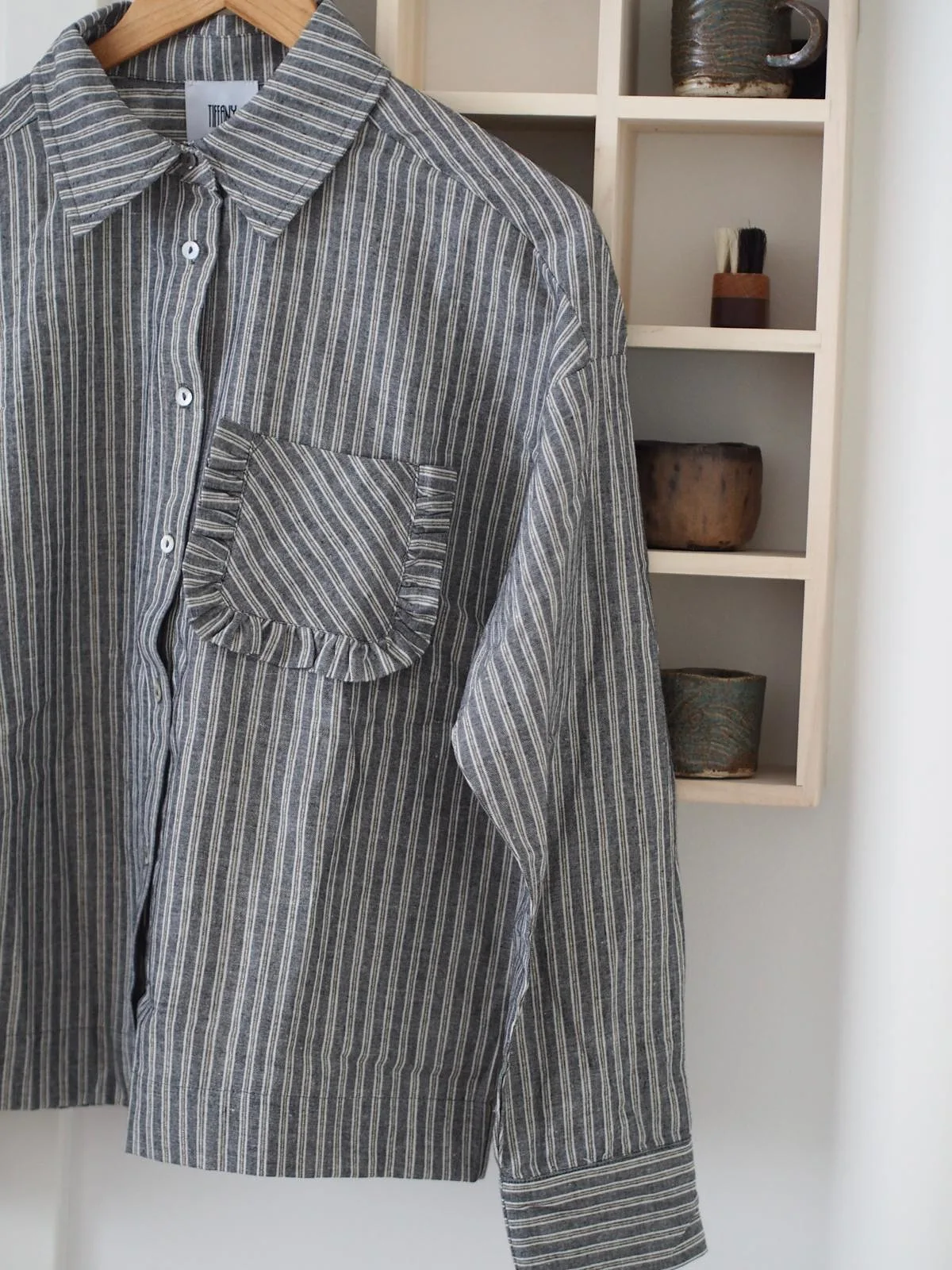 Hansina, Shirt - Deepest Grey Stripe