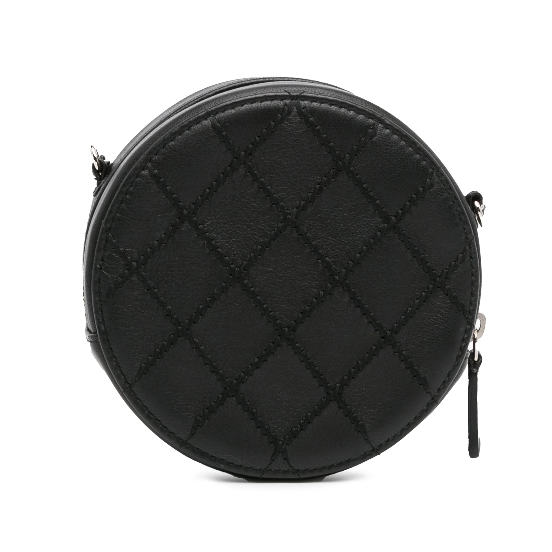 Chanel Quilted Lambskin Ultimate Stitch Round Clutch With Chain