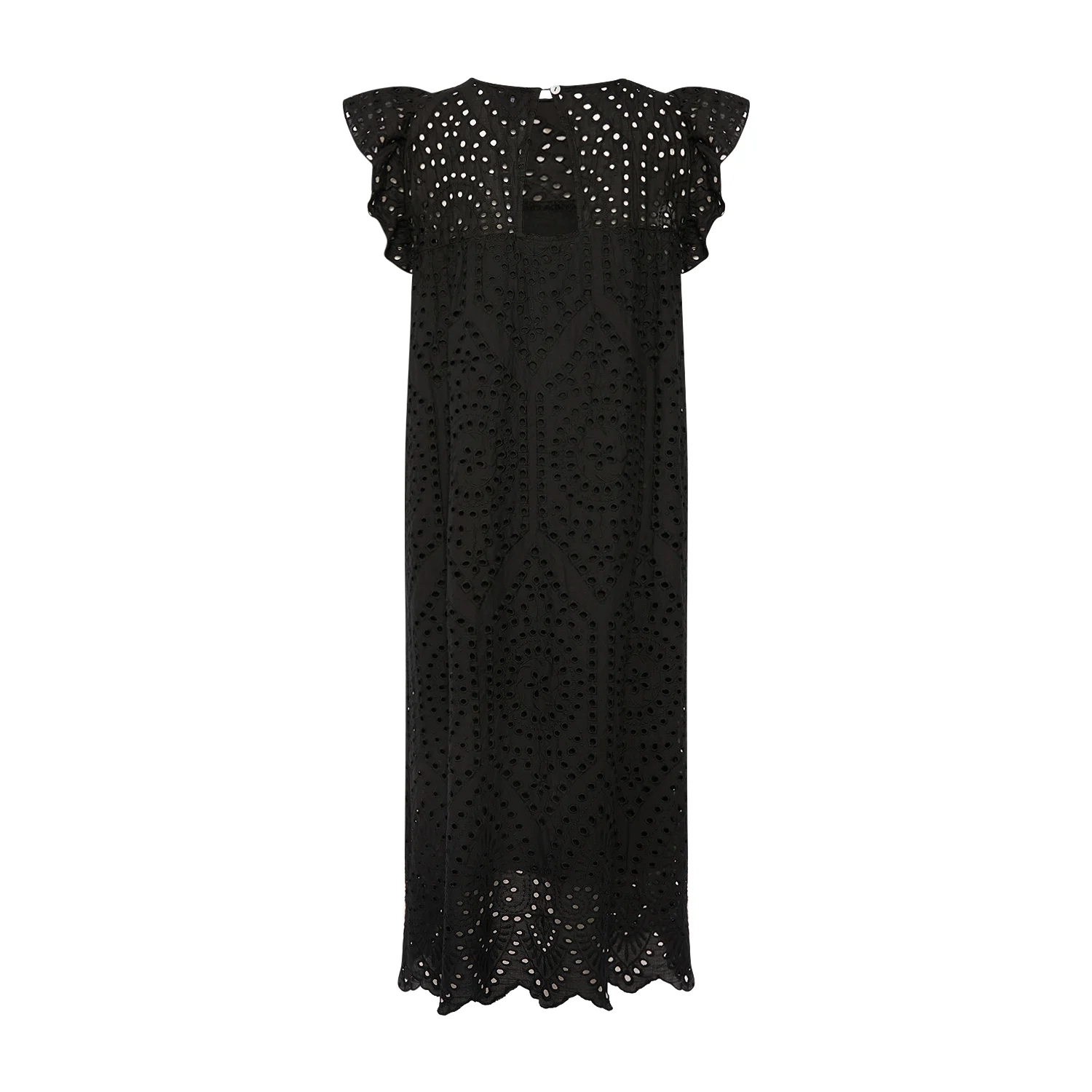 Dalia, Long S/s Dress, Cotton - Black