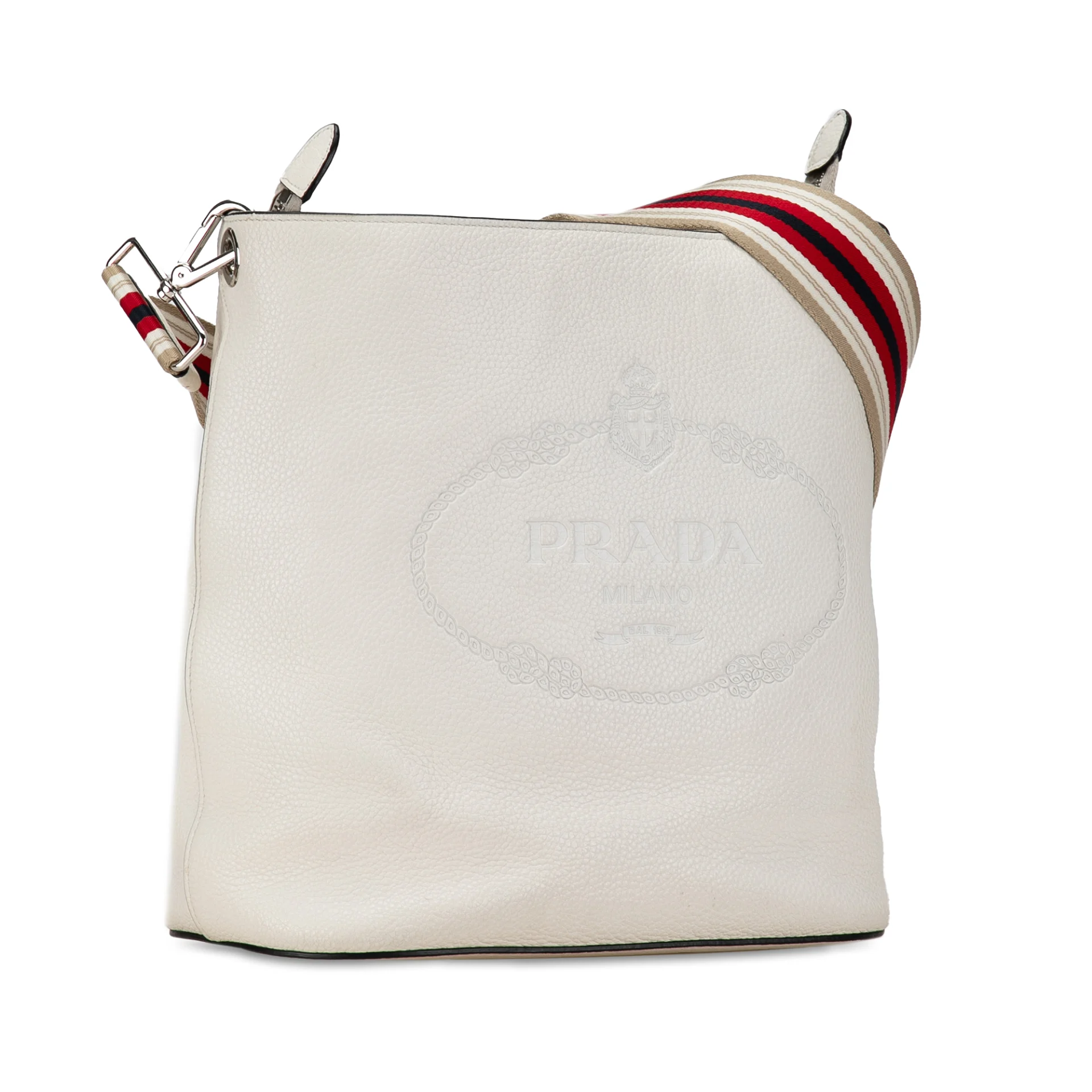 Prada Vitello Phenix Logo Bucket Bag