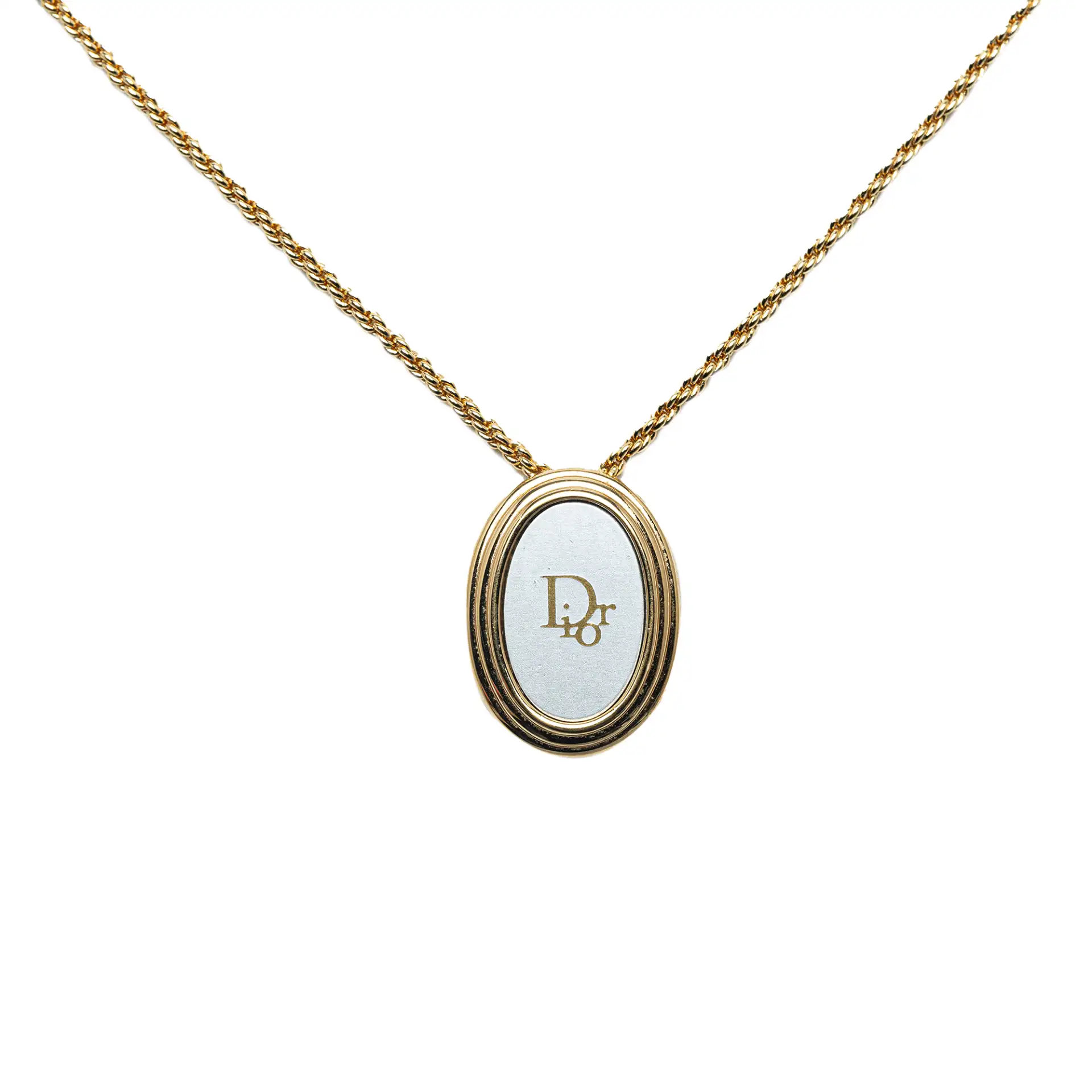 Dior Oval Logo Pendant Necklace