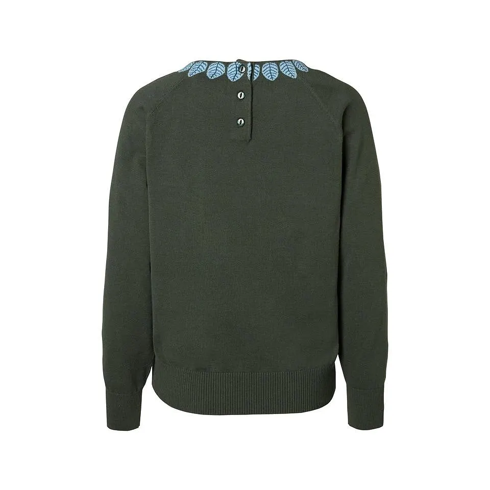 Finstickad Jumper Med Raglanärm - Penelope Darkgreen