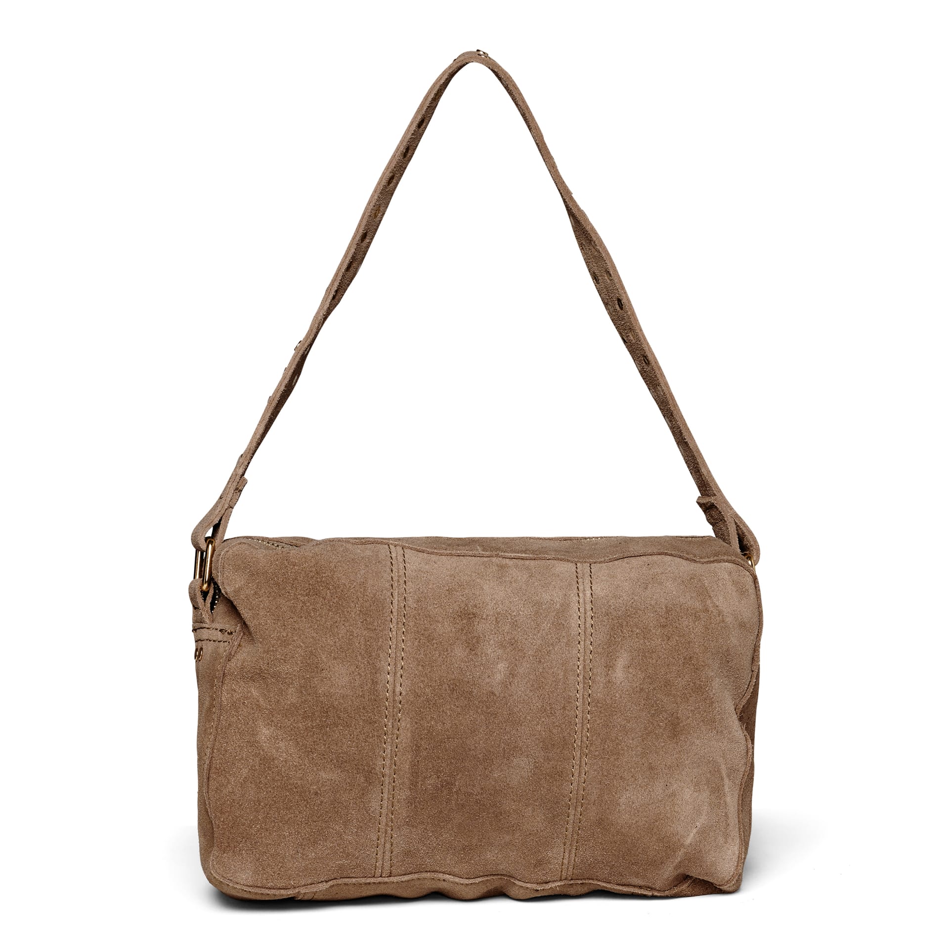 Celina Bag Real Suede Desert Taupe W. Gold