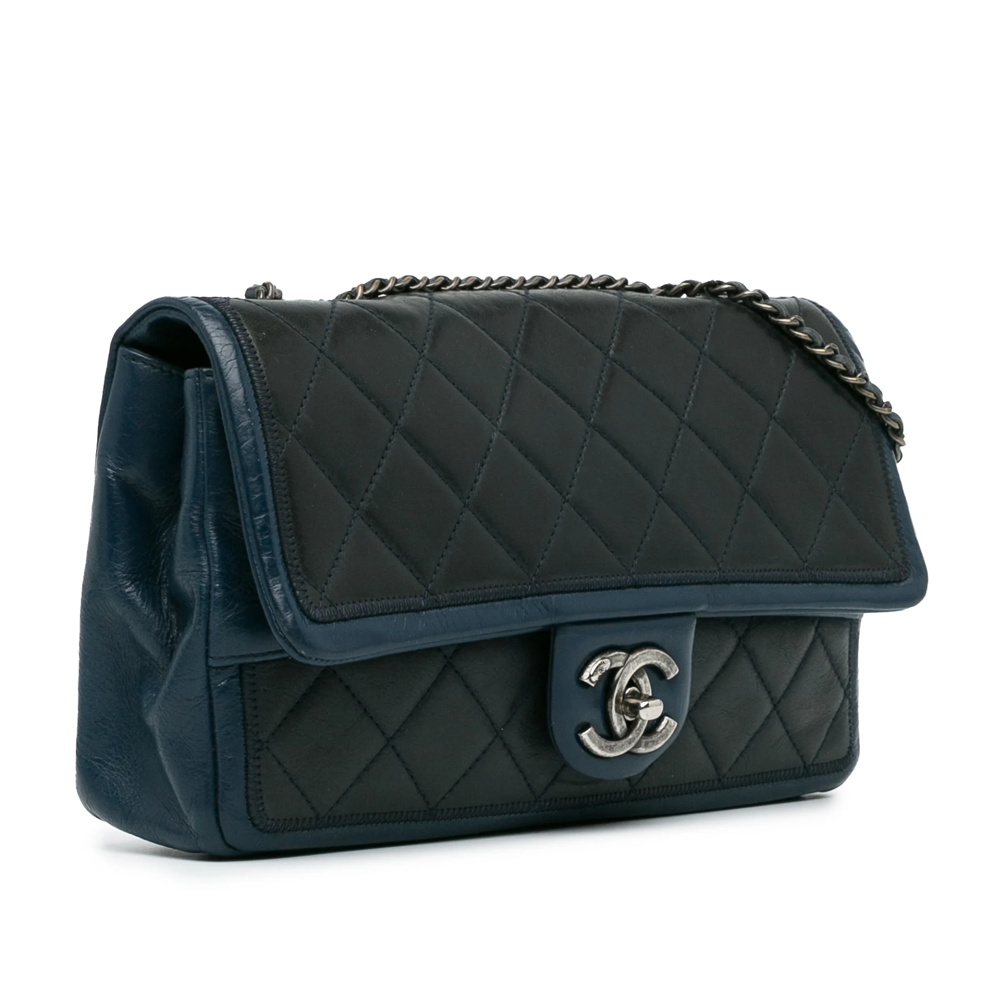 Chanel Medium Bicolor Lambskin Graphic Flap