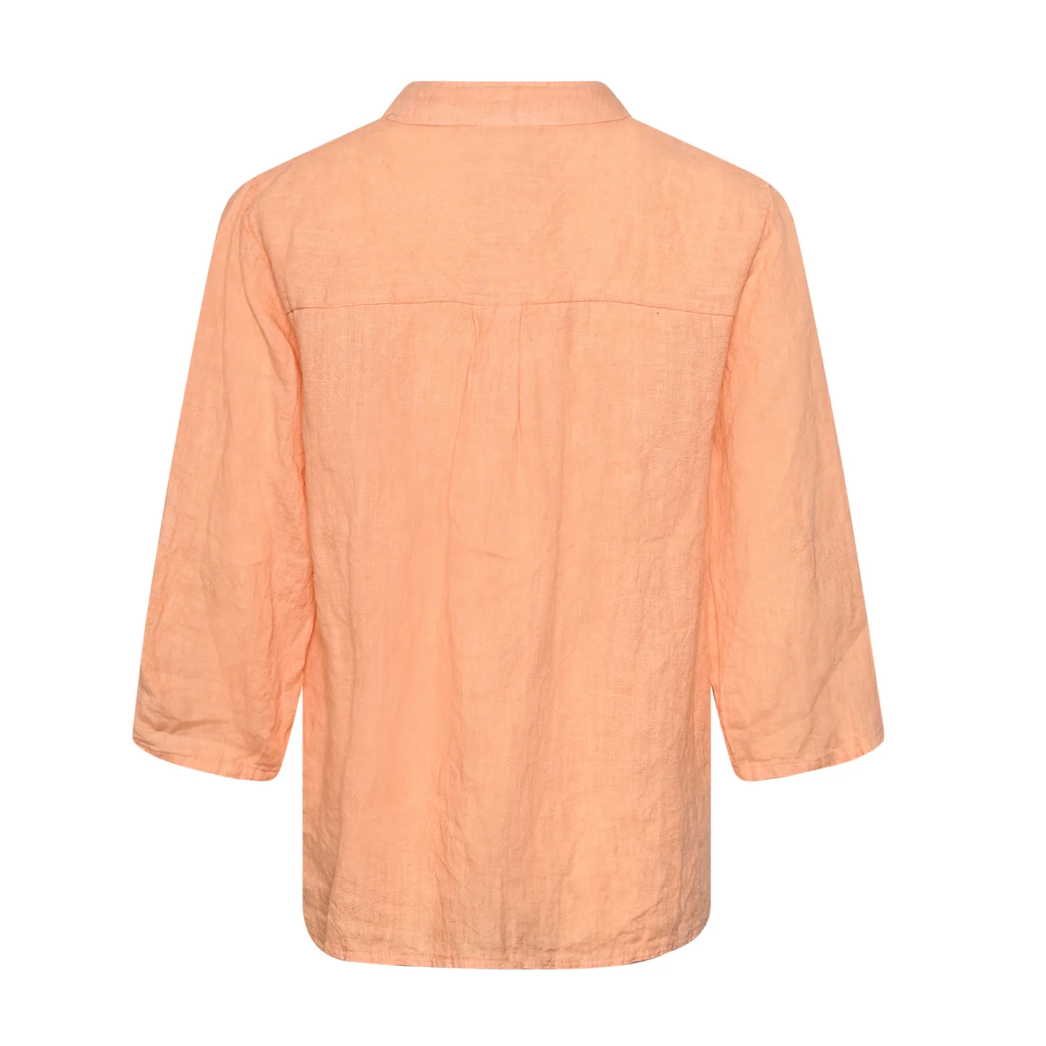 Harper, Ruffle Blouse, Linen - Apricot