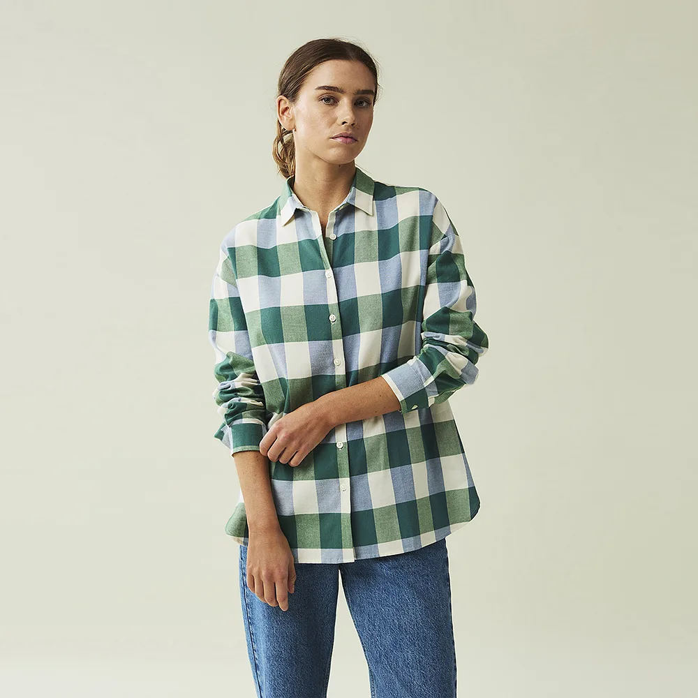 Edith Organic Cotton Flannel Check Shirt