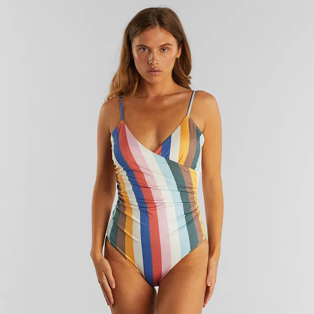 Wrap Swimsuit Klinte Stripes Multi Color