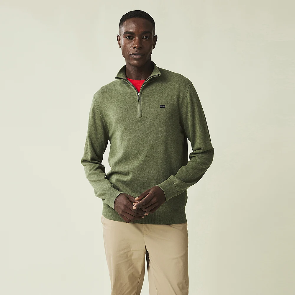 Clay Cotton Half-zip Sweater