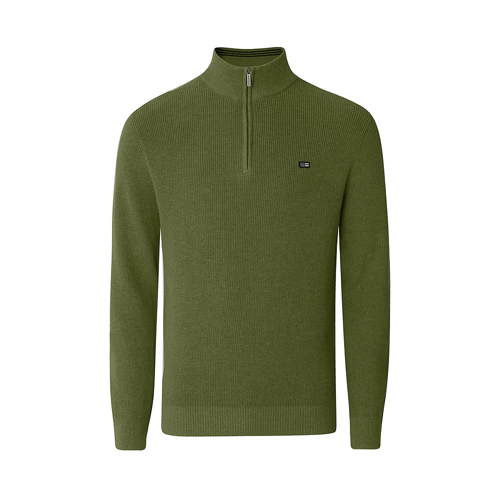 Clay Cotton Half-zip Sweater