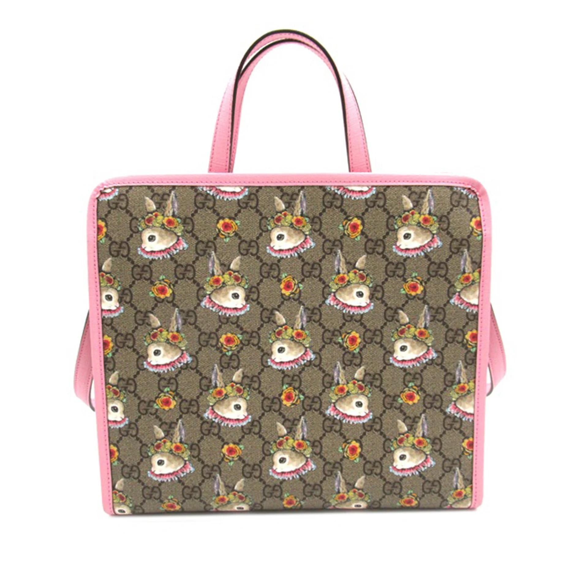 Gucci Yuko Higuchi Gg Supreme Floral Rabbit Satchel