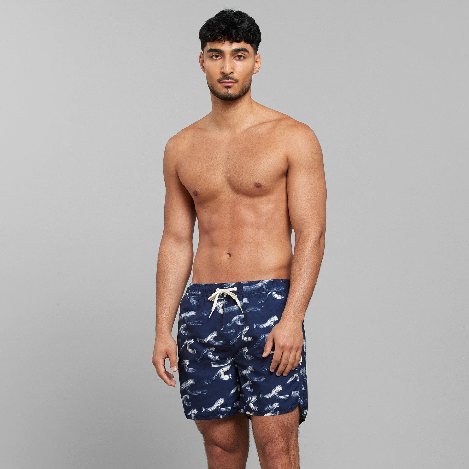 Swim Shorts Sandhamn Brushed Waves Navy