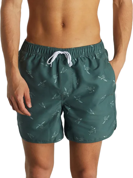 Swim Shorts Sandhamn Sea Turtles Forest Green