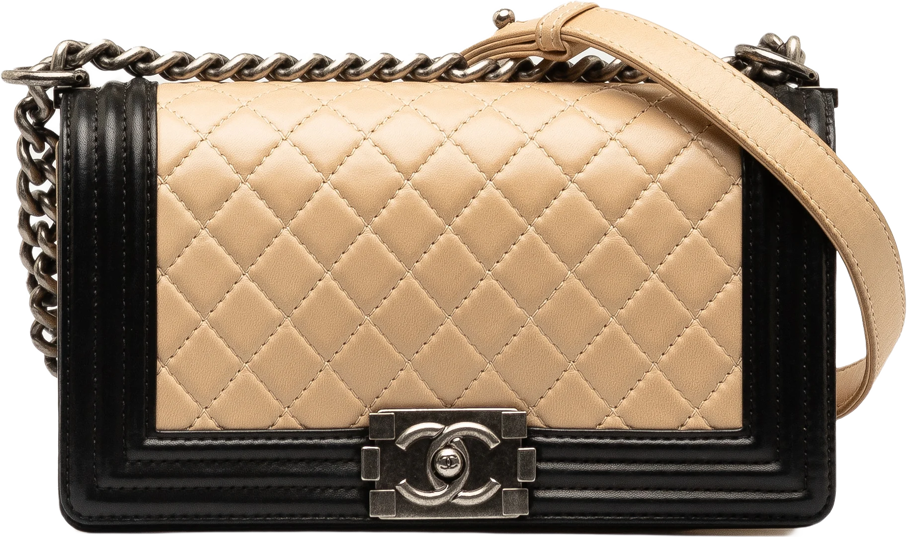 Chanel Medium Lambskin Boy Bicolor Flap Bag