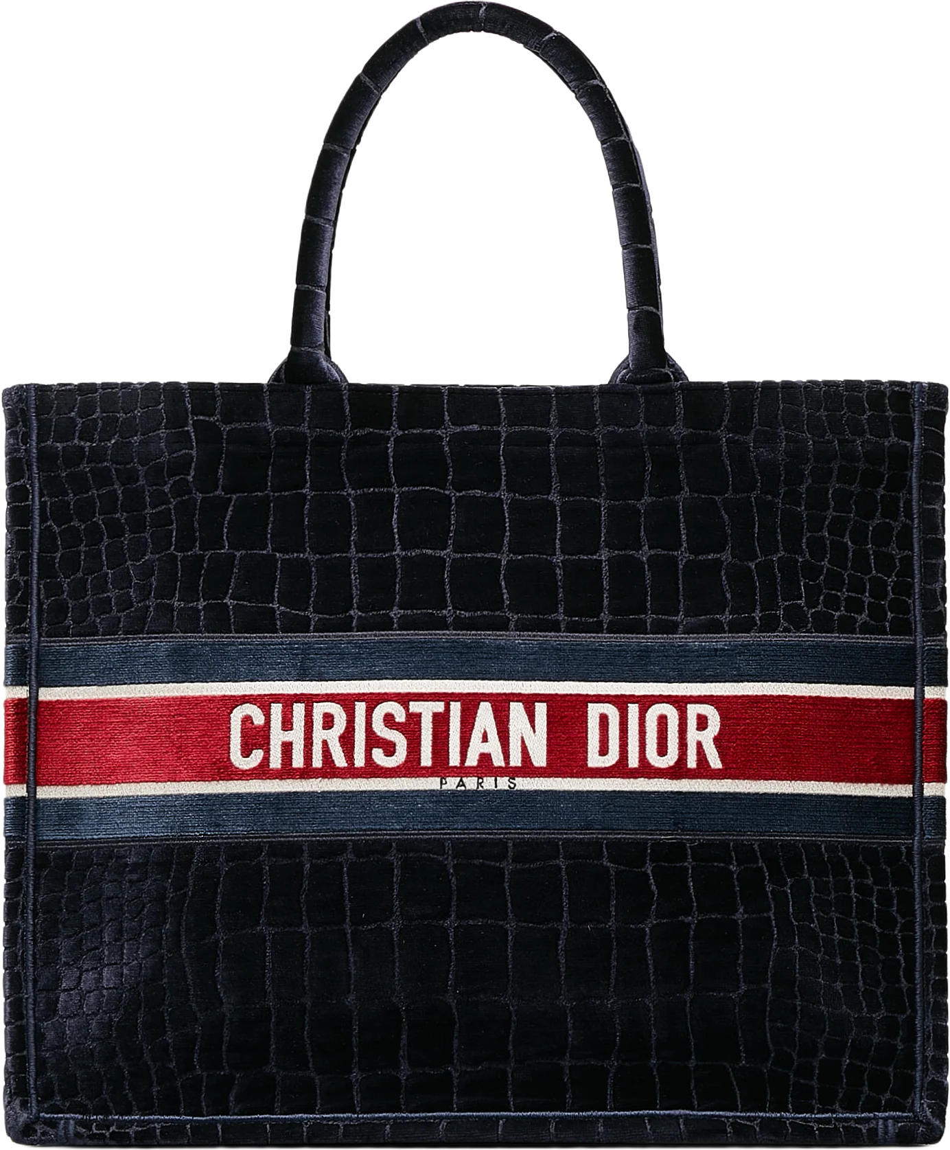 Dior Large Velvet Embossed Book Tote