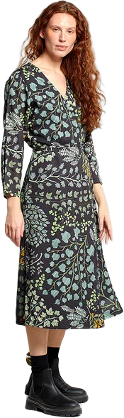 Wrap Dress Smygehuk Botanical Quilt Black