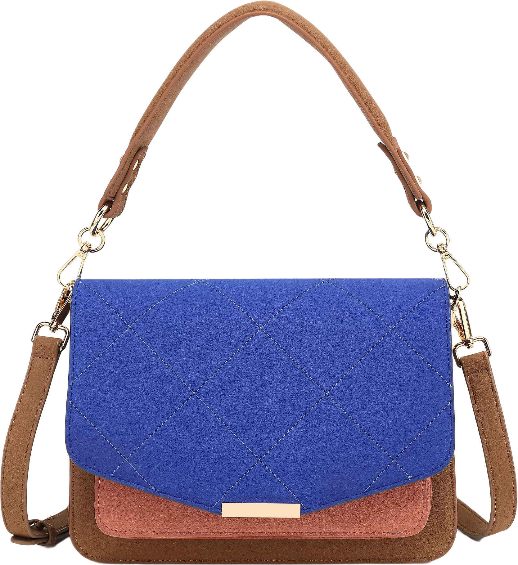 Blanca Multi Compartment Bag - Blue/taupe