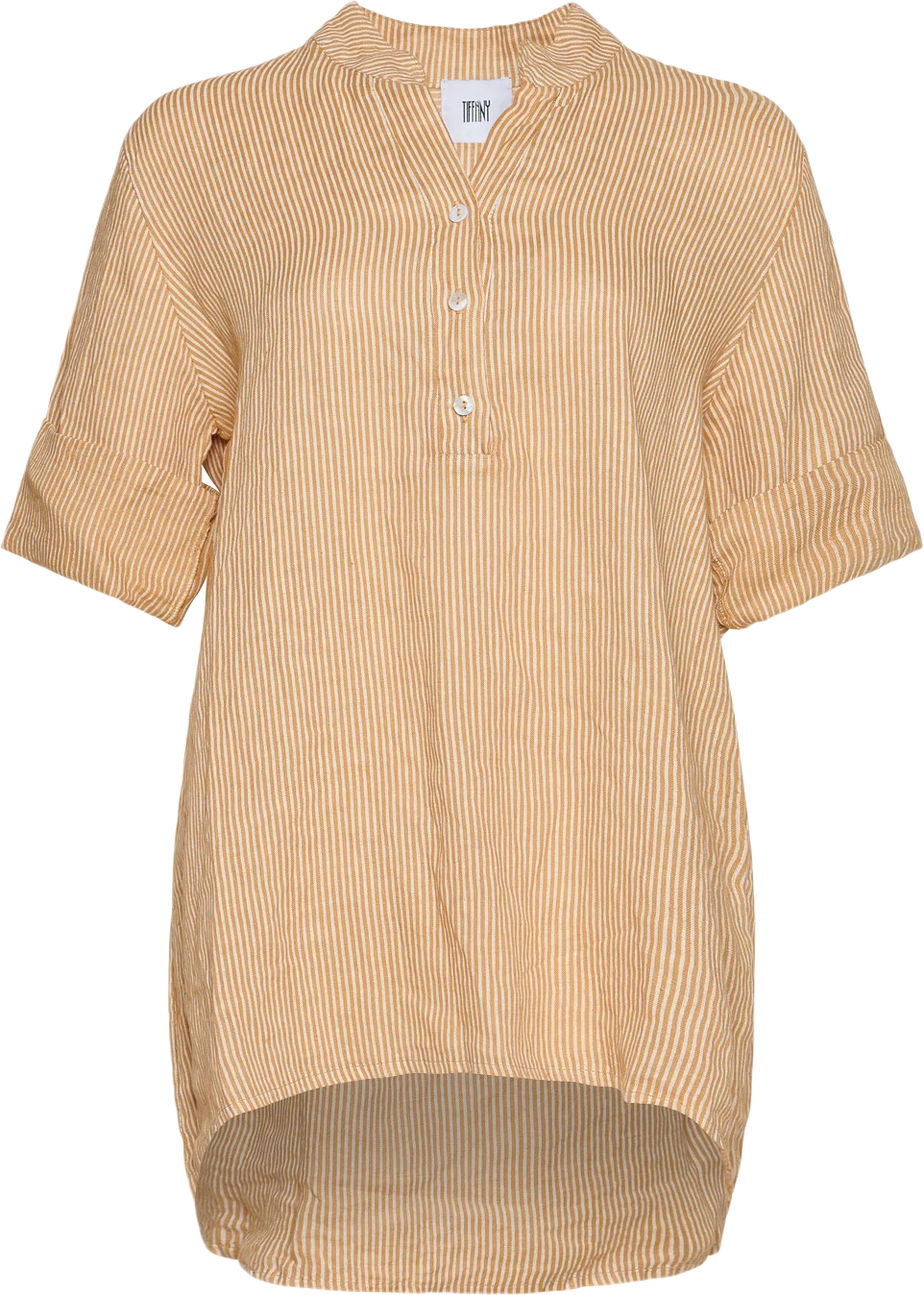 17661, Shirt Stripe, Linen - New Camel Stripe