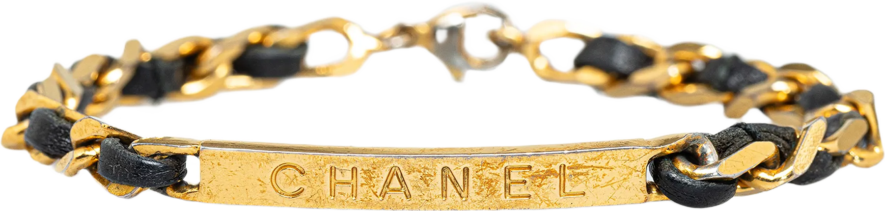 Chanel Leather Woven Chain Bracelet