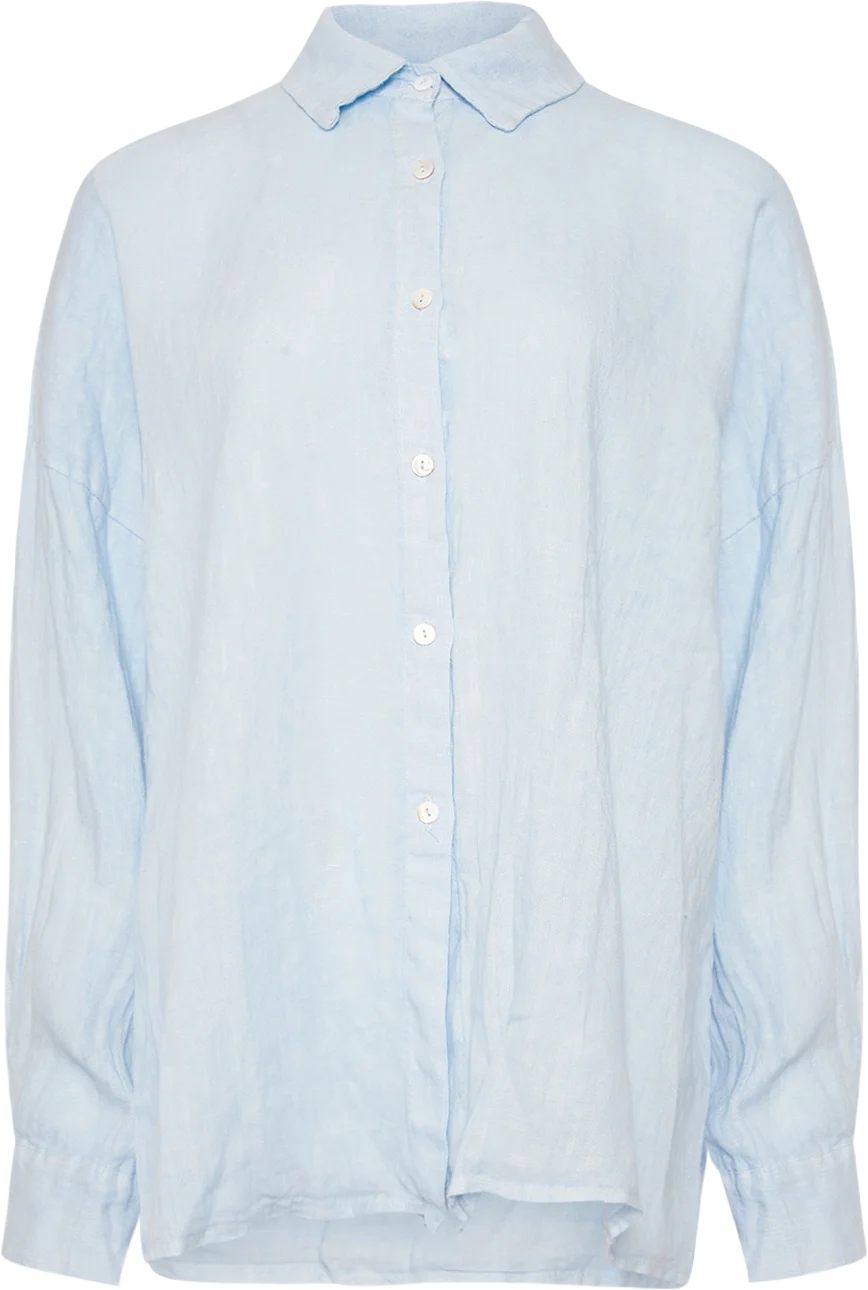 Gia, Shirt, Linen - Light Blue