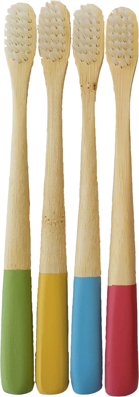 Barntandborstar Bambu Natur 4-pack