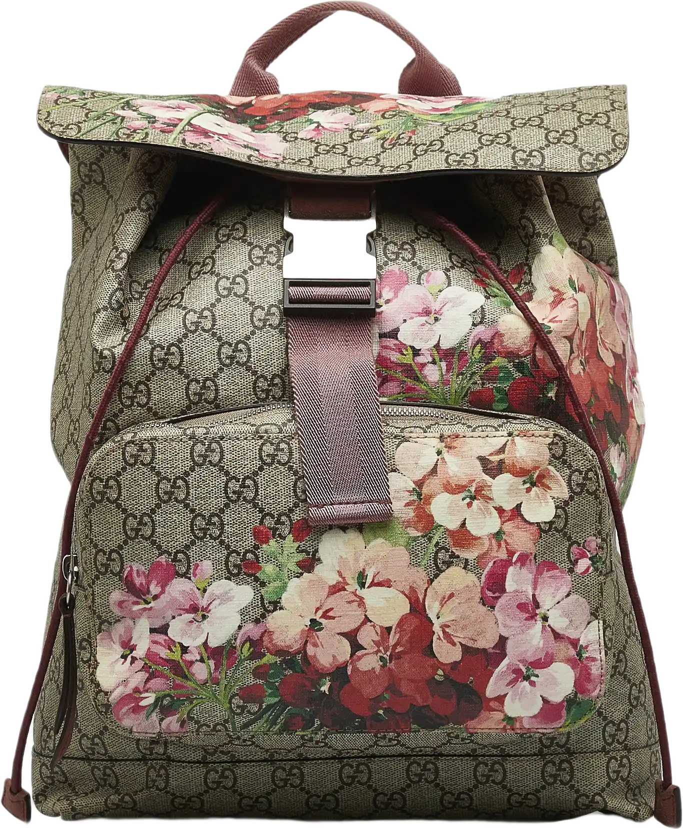 Gucci Gg Supreme Blooms Single Buckle Backpack