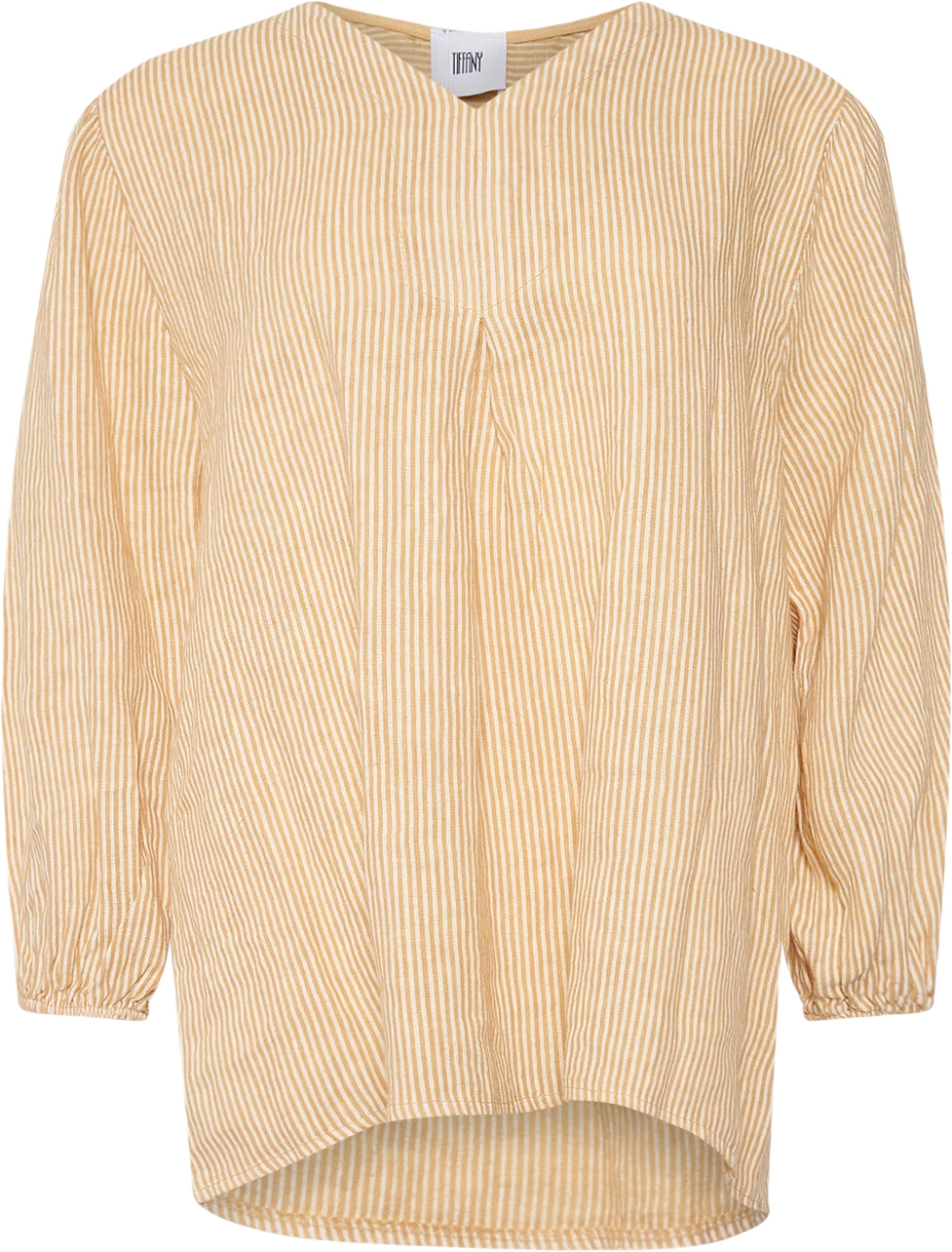 Ella, Blouse Stripe, Linen - New Camel Stripe