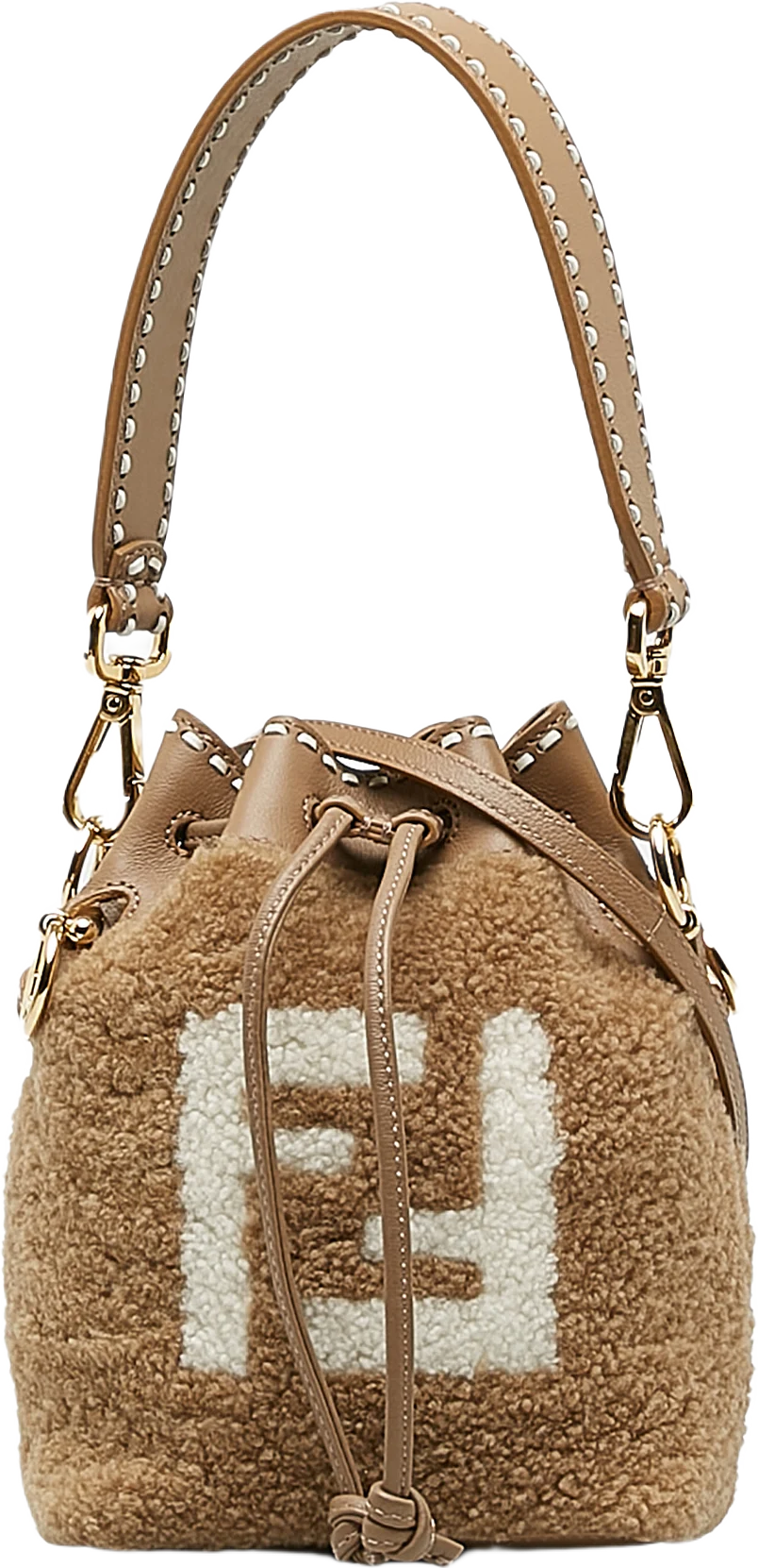 Fendi Shearling Mini Mon Tresor Bucket Bag