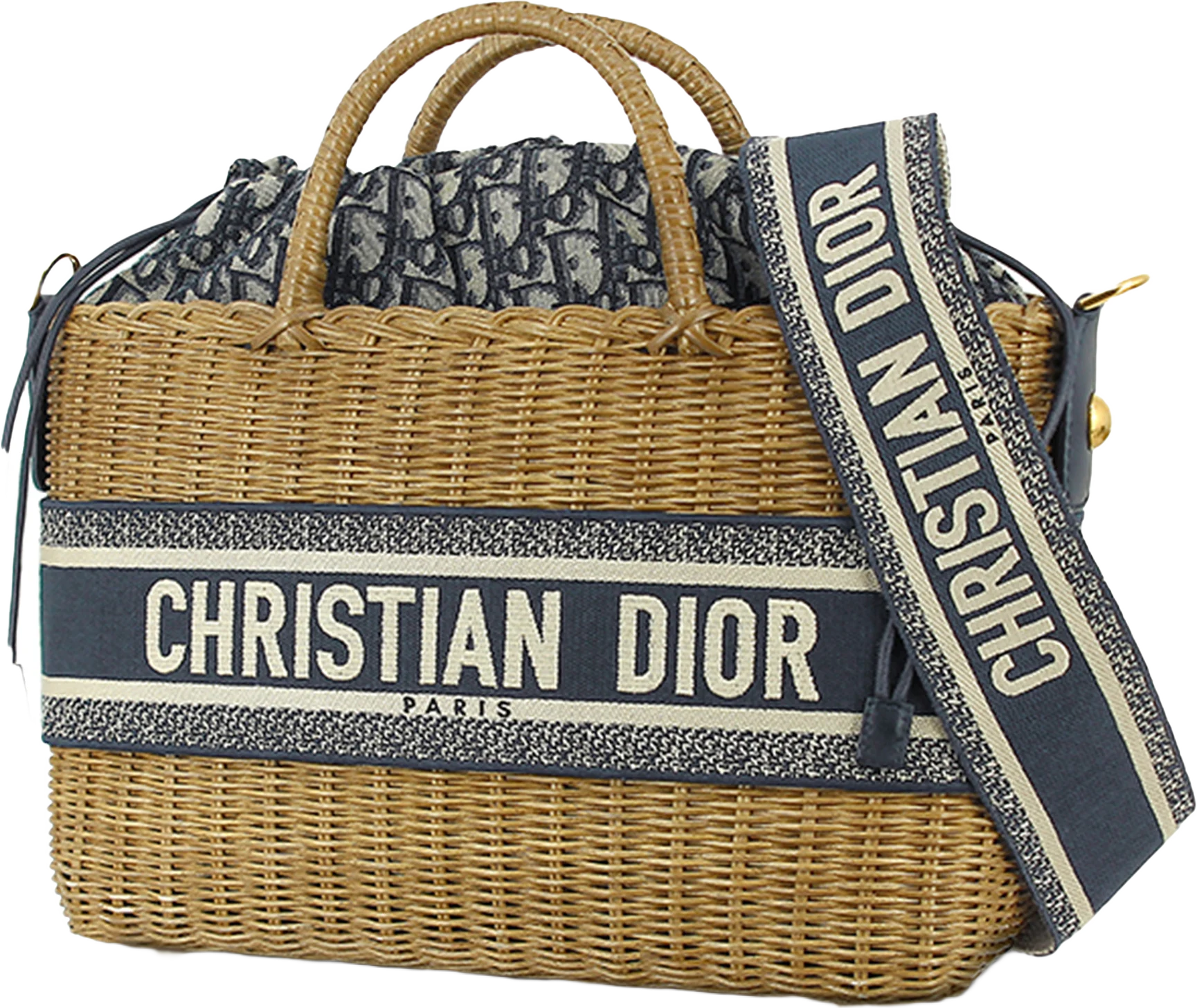 Dior Oblique Wicker Basket Bag