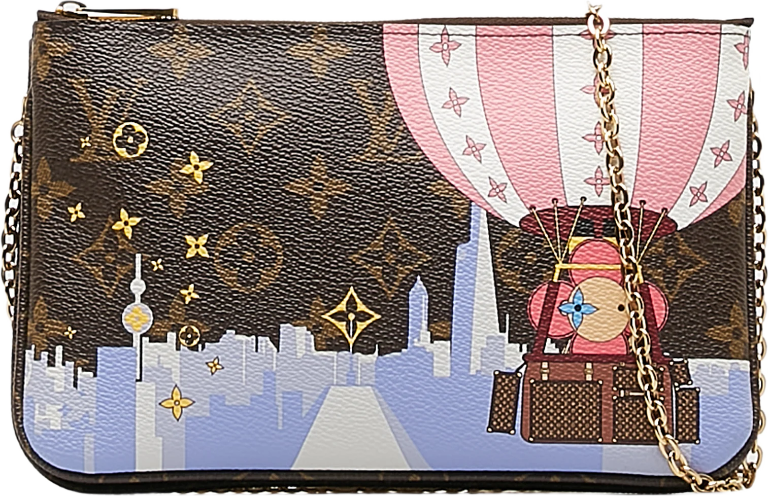 Louis Vuitton Monogram Double Zip Pochette Illustre Vivienne Shanghai