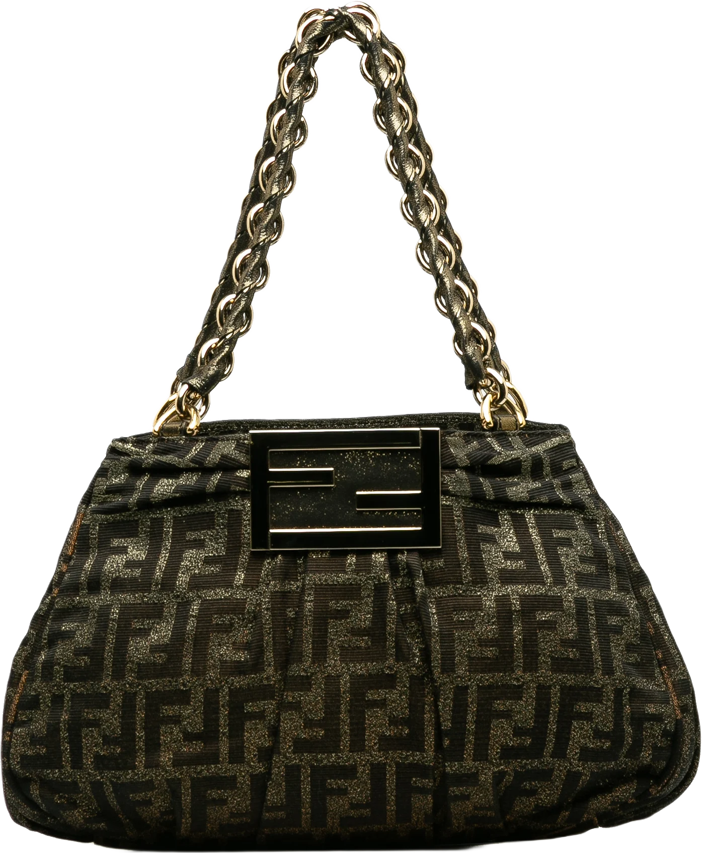 Fendi Small Metallic Zucca Mia Hanbag