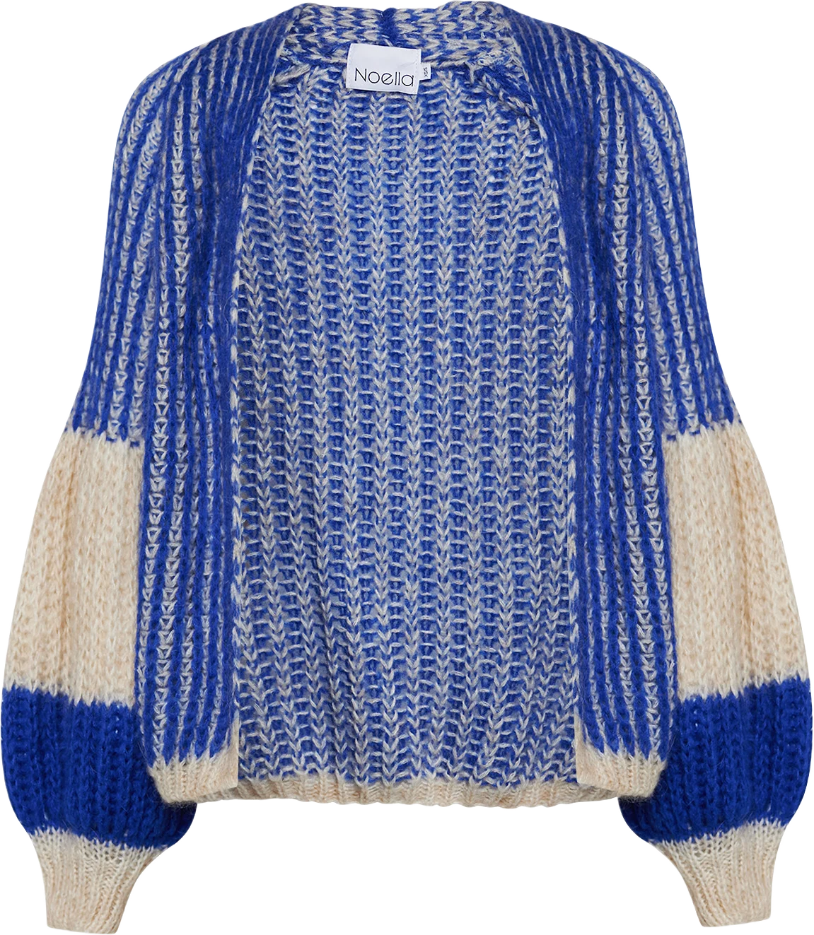 Liana Knit Cardigan - Cream/cobalt Blue