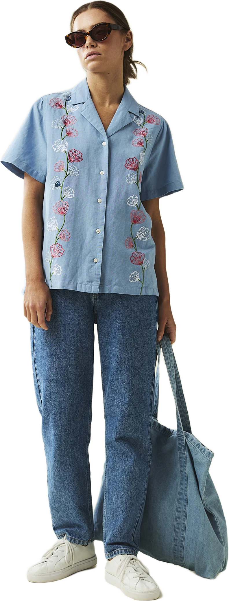 Ajla Embroided Linen Blend Blouse