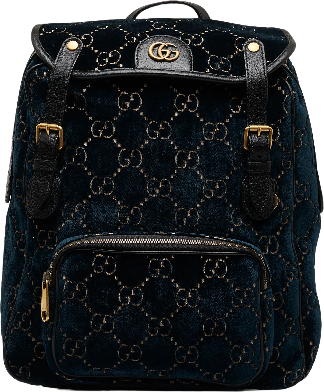 Gucci Gg Velvet Double Buckle Backpack