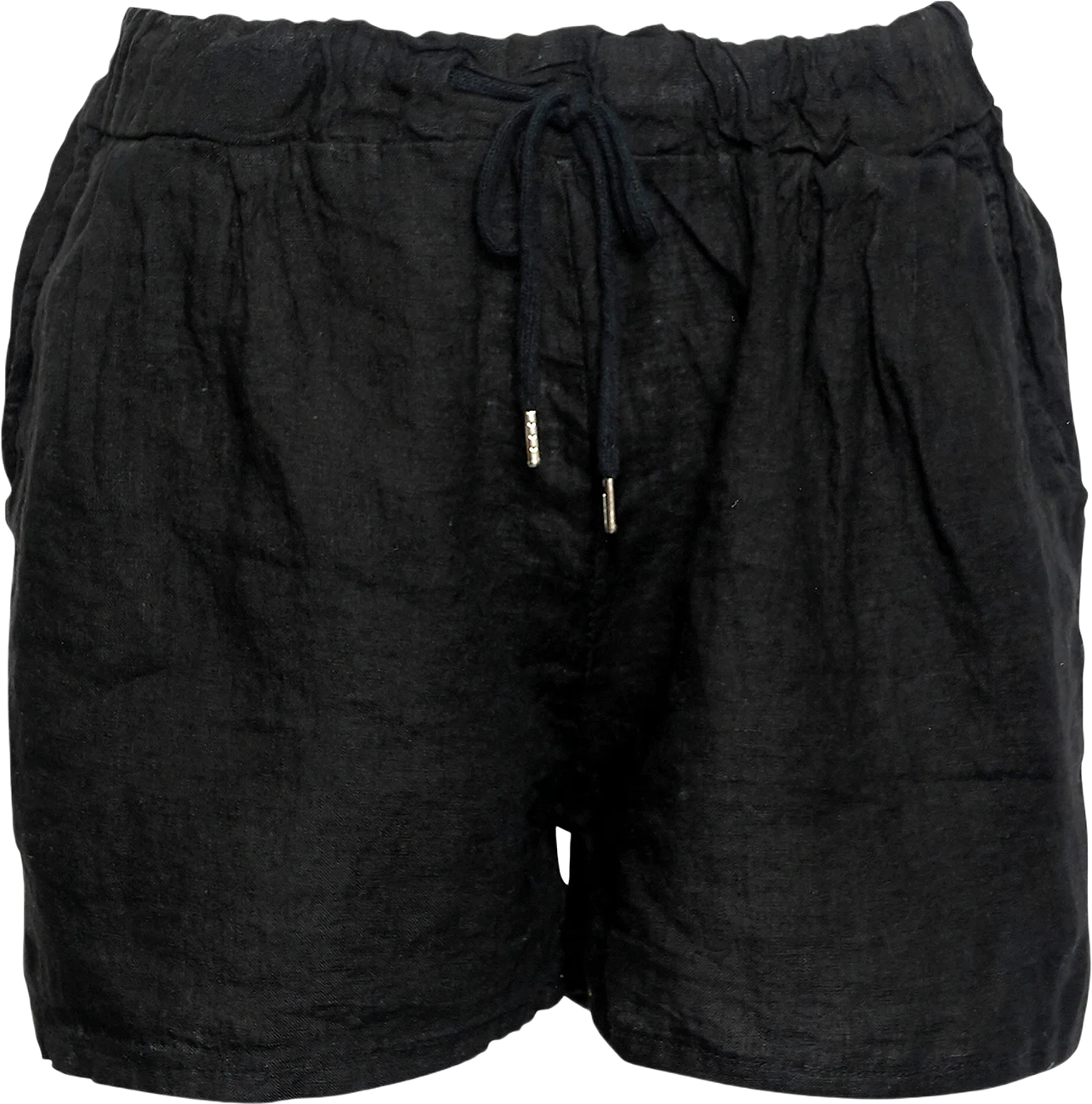 17691, Shorts, Linen - Black