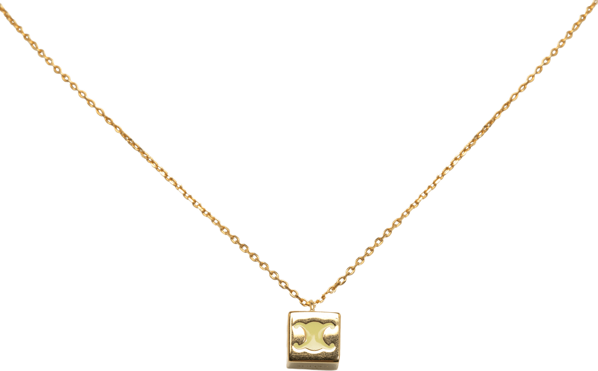 Celine Triomphe Box Pendant Necklace