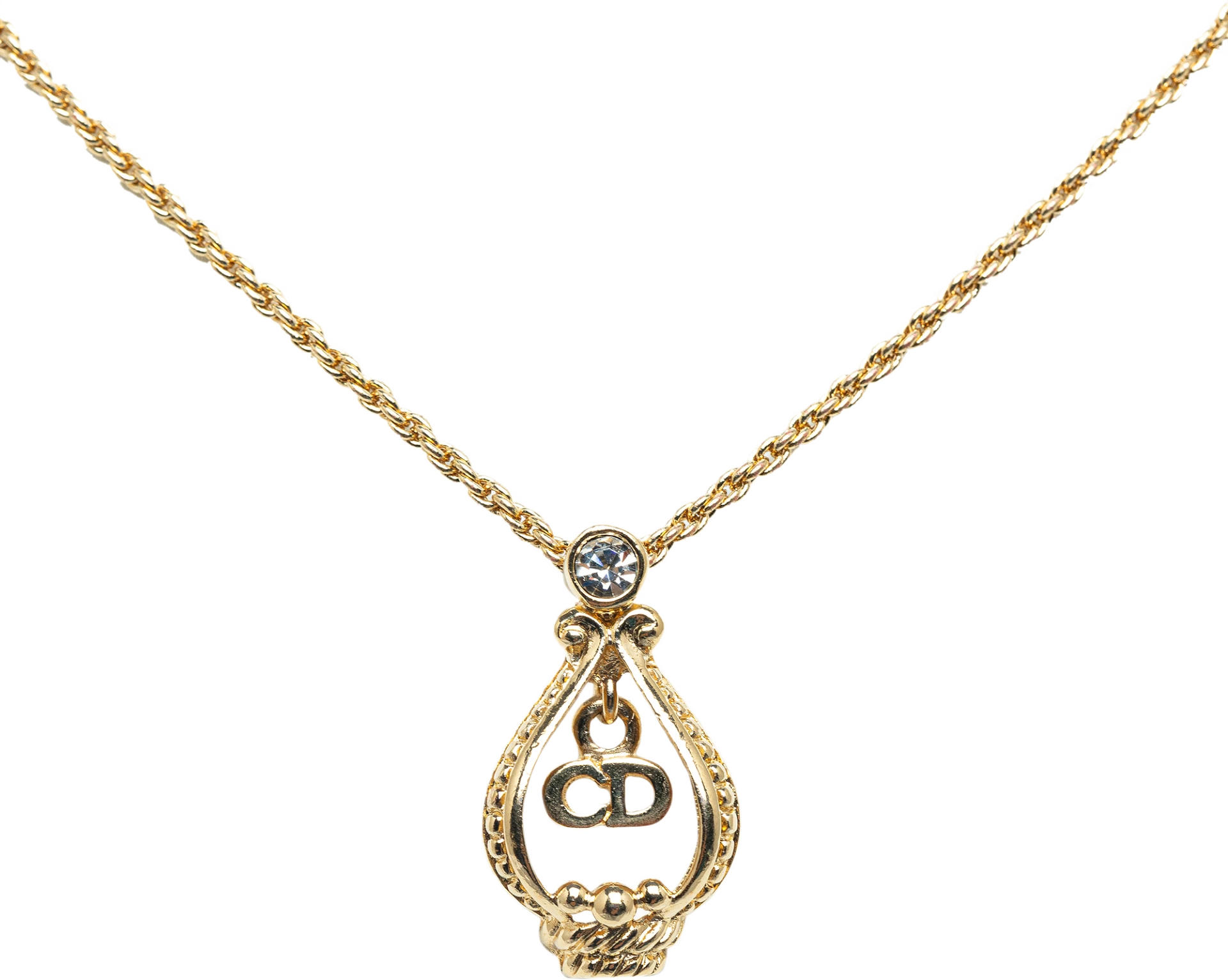 Dior Logo Charm Pendant Necklace