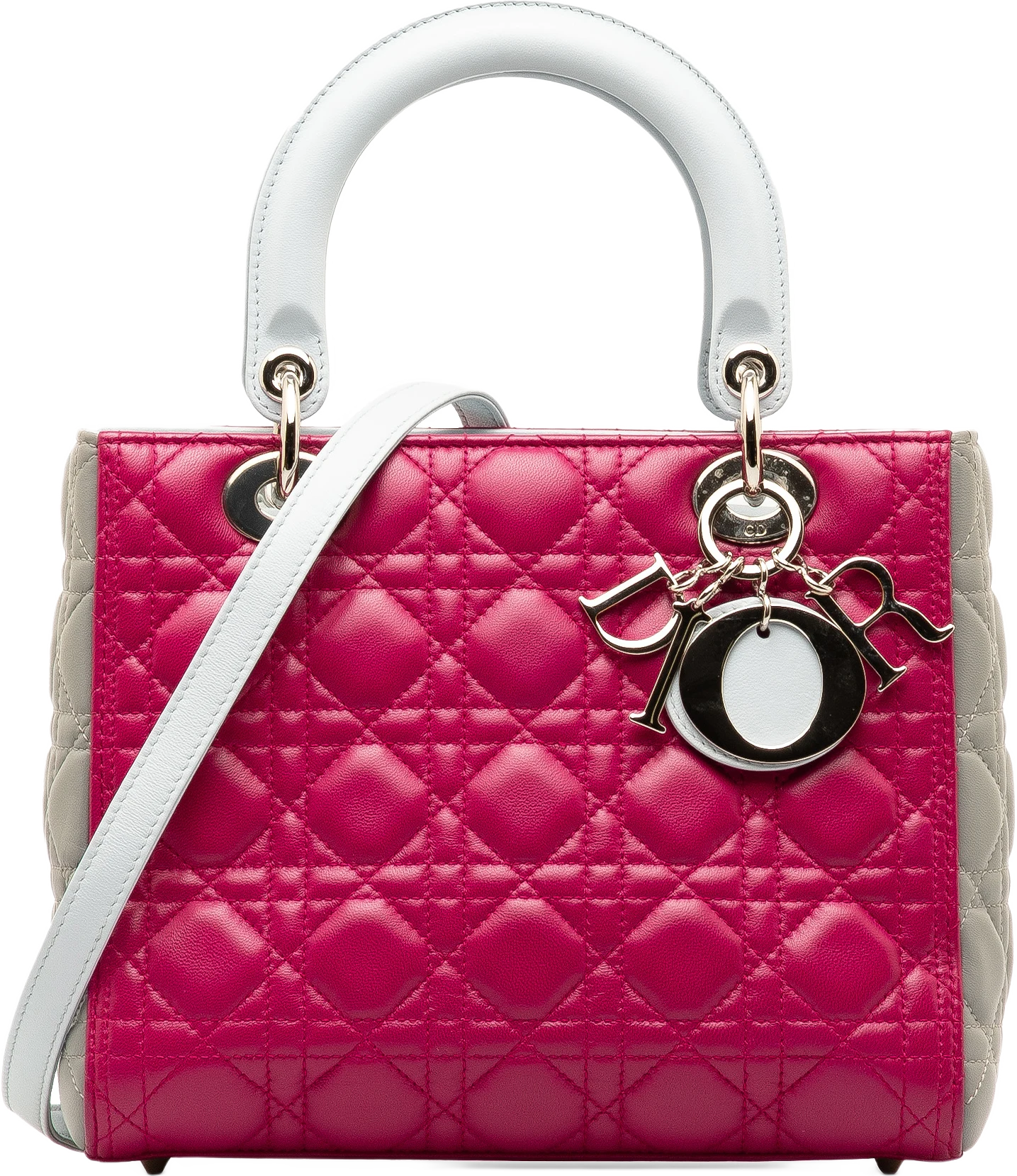 Dior Medium Tricolor Lambskin Cannage Lady Dior