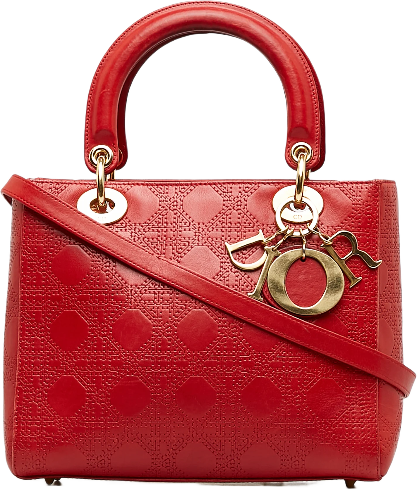 Dior Medium Embossed Lambskin Cannage Lady Dior