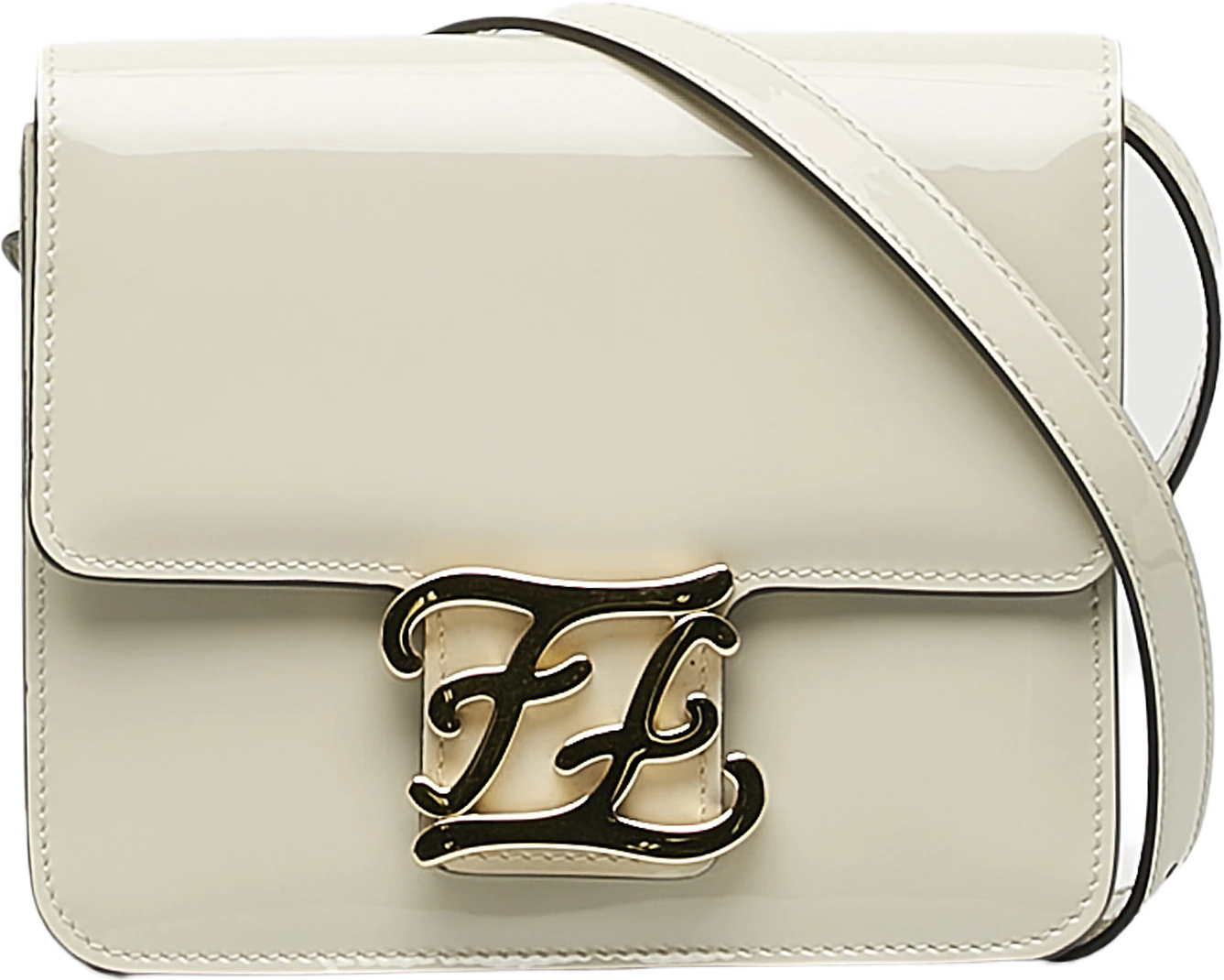 Fendi Patent Karligraphy Crossbody Bag