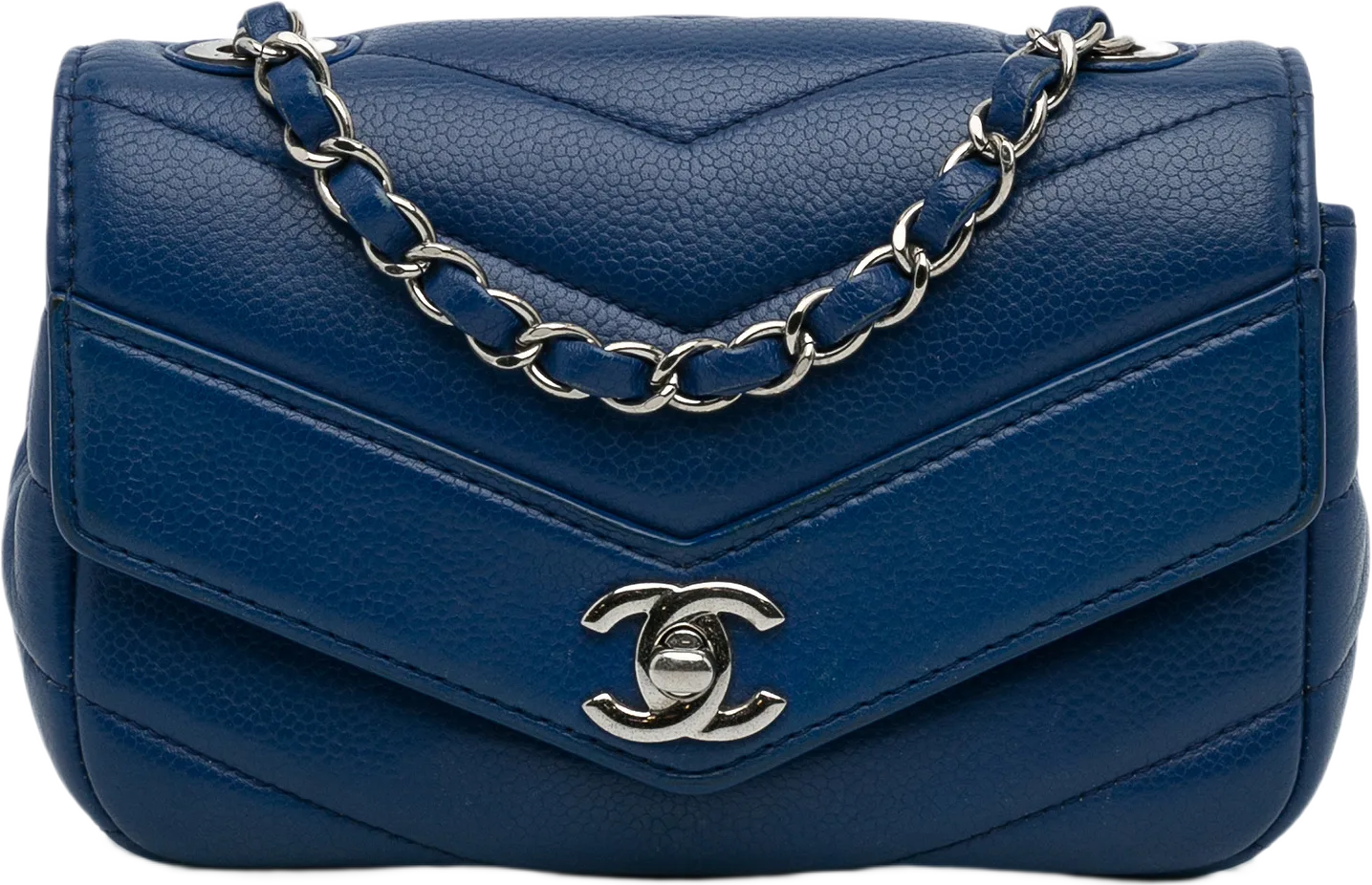 Chanel Mini Caviar Chevron Data Center Envelope Flap Bag